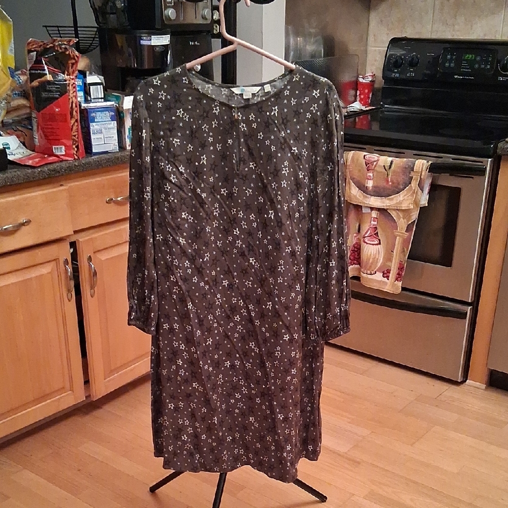 Boden Dark Brown Starry Midi Dress